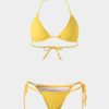 Yellow Plain Halter Bikini Set 3
