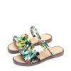 Green Floral PrintedFlat Sandals 3