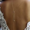 Yoins Gold Color Necklace Pearl Pendant Back Chain 3