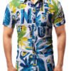 Men Graffiti Holiday Hawaiian Multicolor Short Sleeve Shirt 3