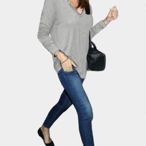 Navy Cut Out Pullover Long Sleeves T-shirt