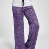 Active Wide Leg Stretch Waistband Pants With Stitching Design in Purple 3