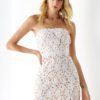 YOINS White Crochet Lace Embellished Strapless Dress 3
