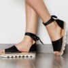 Lace-up Thick Sole Sandals in Black 3