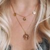 World Map Pendant Double Layered Gold Necklaces 3