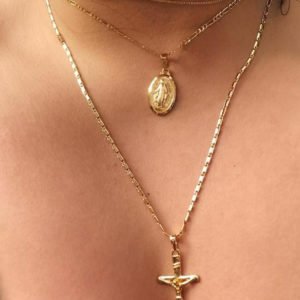 Gold Color Jesus Cross Multi-layer Necklace
